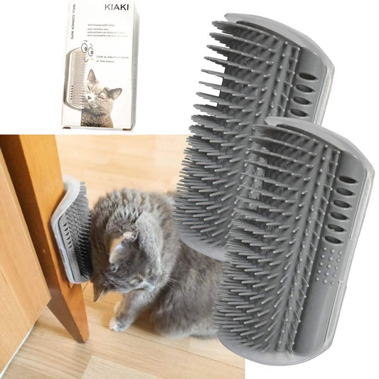 2 Pack Cat Self Groomer Brush with Catnip, 3.0 Softer Cat Massager for Indoor Sofa, Table, Corner and Door - S